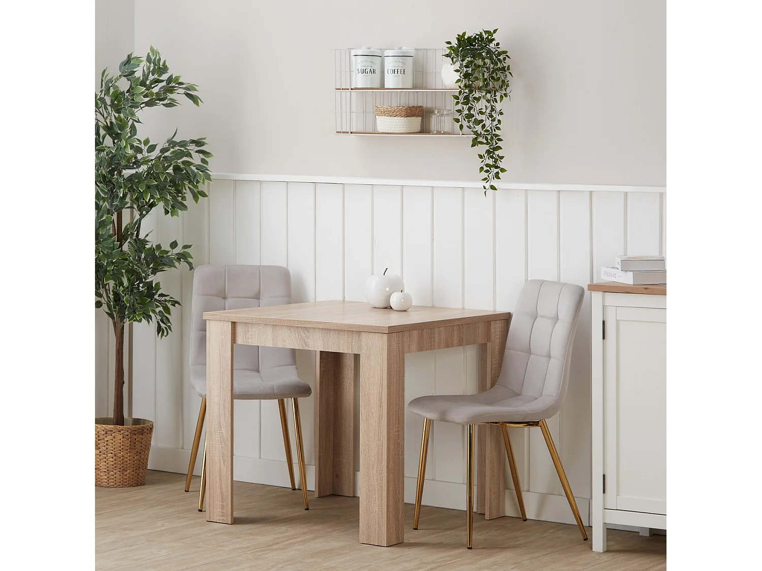 Eettafel 80x80x75 cm natuurlijk Modern