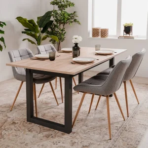 Eettafel 160x90x75 cm natuurlijk antraciet Eettafel 160x90x75 cm natuurlijk antraciet