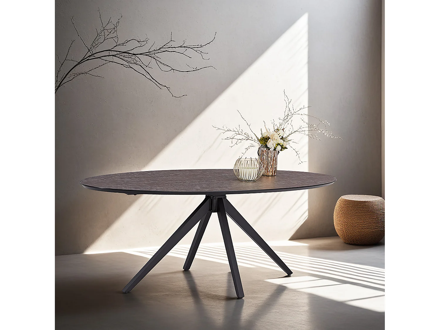 Eettafel 200x95x76 cm Bruin Industrieel Design