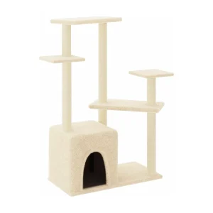 Eirisse  Kattenmeubel met sisal krabpalen 107,5 cm crèmekleurig