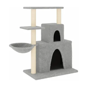 Fort Leonard Wood Kattenmeubel met sisal krabpalen 83 cm lichtgrijs Fort Leonard Wood Kattenmeubel met sisal krabpalen 83 cm lichtgrijs