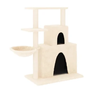 Fort Leonard Wood Kattenmeubel met sisal krabpalen 83 cm crèmekleurig Fort Leonard Wood Kattenmeubel met sisal krabpalen 83 cm crèmekleurig