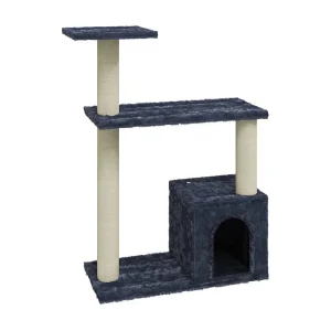 Elisa Luz  Kattenmeubel met sisal krabpalen 70 cm donkergrijs