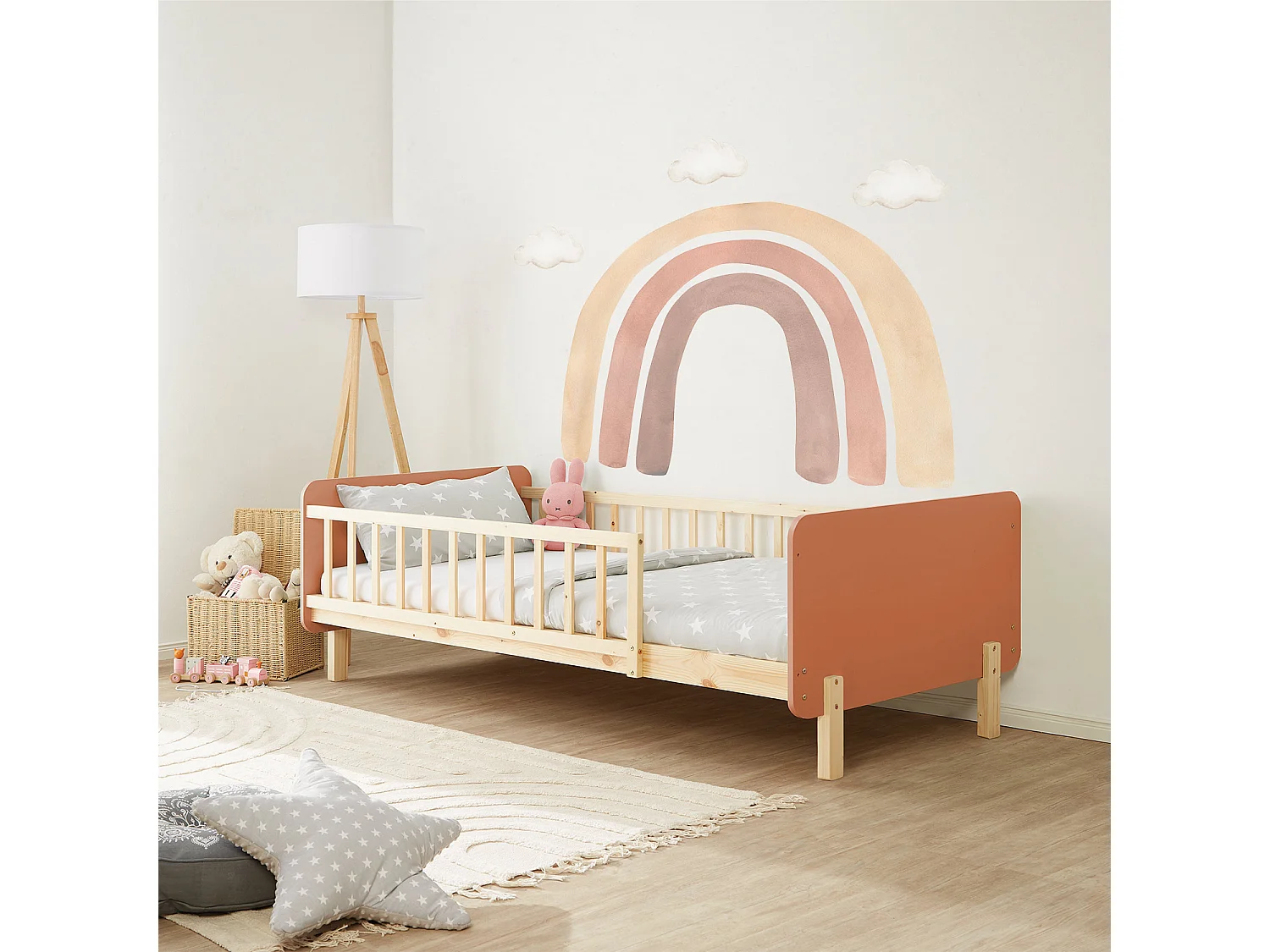 Eenpersoonsbed 90x200 cm rood