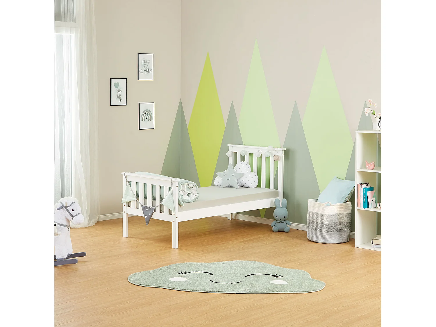 Eenpersoonsbed 70x140 cm wit Shaker-stijl Kinderbed