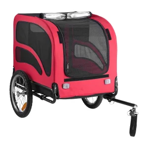 Fietstrailer SucceBuy voor Hond, Belasting 45 kg, Drager voor Huisdieren van Fietsen, Frame Opvouwbaar Gemakkelijk met Wiel naar Snelspanner, Reflector Fietstrailer SucceBuy voor Hond, Belasting 45 kg, Drager voor Huisdieren van Fietsen, Frame Opvouwbaar Gemakkelijk met Wiel naar Snelspanner, Reflector