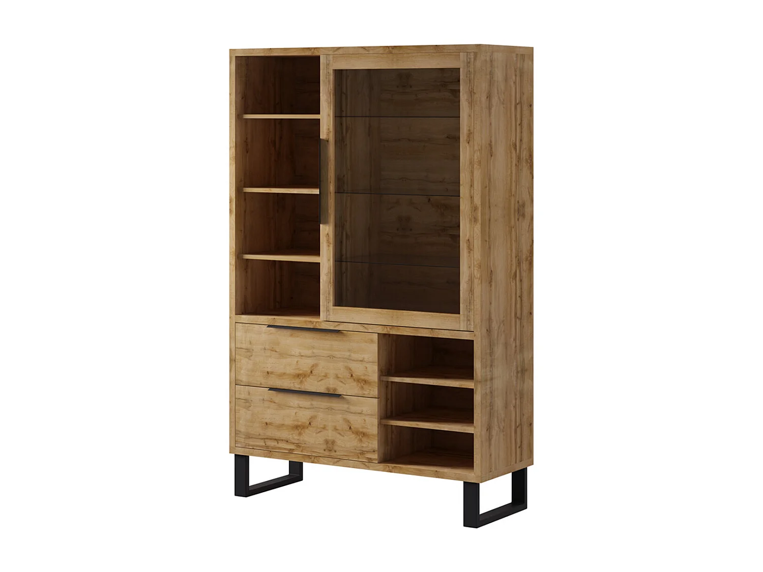 Eden Hout en Metaal 1-deurs 2-lade servieskast