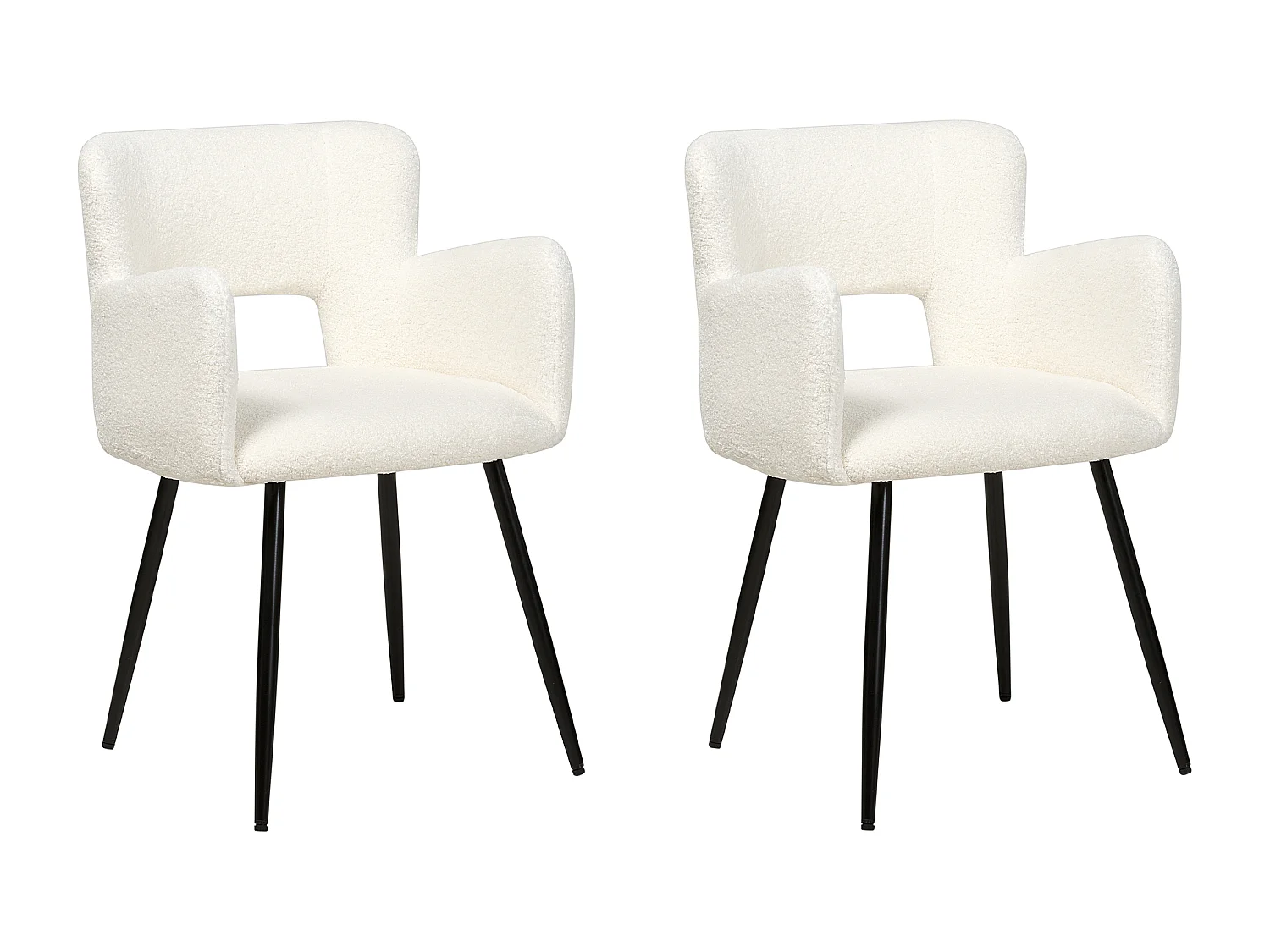 Set van 2 eetkamerstoelen SANILAC Bouclé Wit