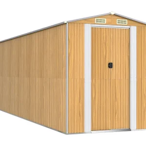 Garden Furniture – Tuinschuur 192x606x223 cm gegalvaniseerd staal lichtbruin Garden Furniture – Tuinschuur 192x606x223 cm gegalvaniseerd staal lichtbruin