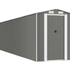 Garden Furniture – Tuinschuur 192x938x223 cm gegalvaniseerd staal lichtgrijs Garden Furniture – Tuinschuur 192x938x223 cm gegalvaniseerd staal lichtgrijs