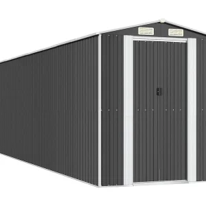 Garden Furniture – Tuinschuur 192x772x223 cm gegalvaniseerd staal antracietkleurig Garden Furniture – Tuinschuur 192x772x223 cm gegalvaniseerd staal antracietkleurig