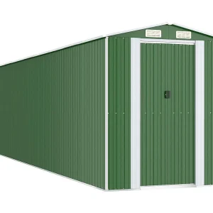 Garden Furniture – Tuinschuur 192x855x223 cm gegalvaniseerd staal groen Garden Furniture – Tuinschuur 192x855x223 cm gegalvaniseerd staal groen