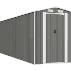 Garden Furniture – Tuinschuur 192x772x223 cm gegalvaniseerd staal lichtgrijs Garden Furniture – Tuinschuur 192x772x223 cm gegalvaniseerd staal lichtgrijs