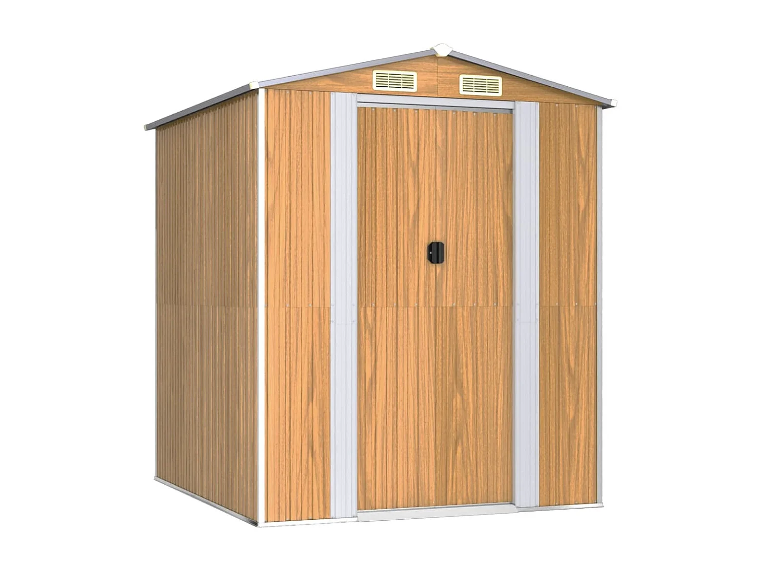 Garden Furniture - Tuinschuur 192x191x223 cm gegalvaniseerd staal lichtbruin