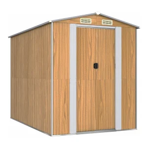 Garden Furniture –  Tuinschuur 192x274x223 cm gegalvaniseerd staal lichtbruin