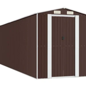 Garden Furniture – Tuinschuur 192x689x223 cm gegalvaniseerd staal donkerbruin Garden Furniture – Tuinschuur 192x689x223 cm gegalvaniseerd staal donkerbruin