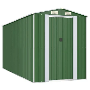 Garden Furniture –  Tuinschuur 192x440x223 cm gegalvaniseerd staal groen