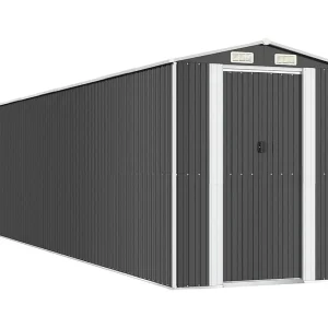 Garden Furniture – Tuinschuur 192x855x223 cm gegalvaniseerd staal antracietkleurig Garden Furniture – Tuinschuur 192x855x223 cm gegalvaniseerd staal antracietkleurig