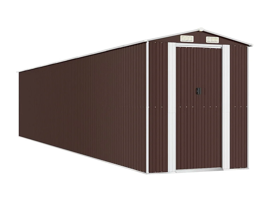 Garden Furniture - Tuinschuur 192x1021x223 cm gegalvaniseerd staal donkerbruin