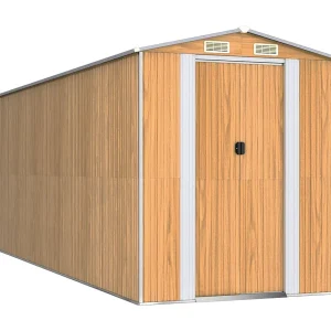 Garden Furniture –  Tuinschuur 192x523x223 cm gegalvaniseerd staal lichtbruin