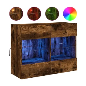 DuBois Tv-wandmeubel met LED-verlichting 78,5x30x60,5 cm gerookt eiken DuBois Tv-wandmeubel met LED-verlichting 78,5x30x60,5 cm gerookt eiken