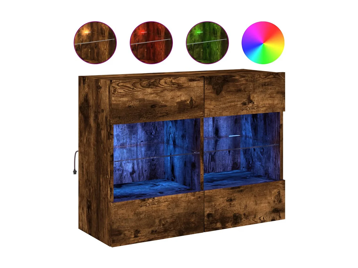 DuBois Tv-wandmeubel met LED-verlichting 78,5x30x60,5 cm gerookt eiken