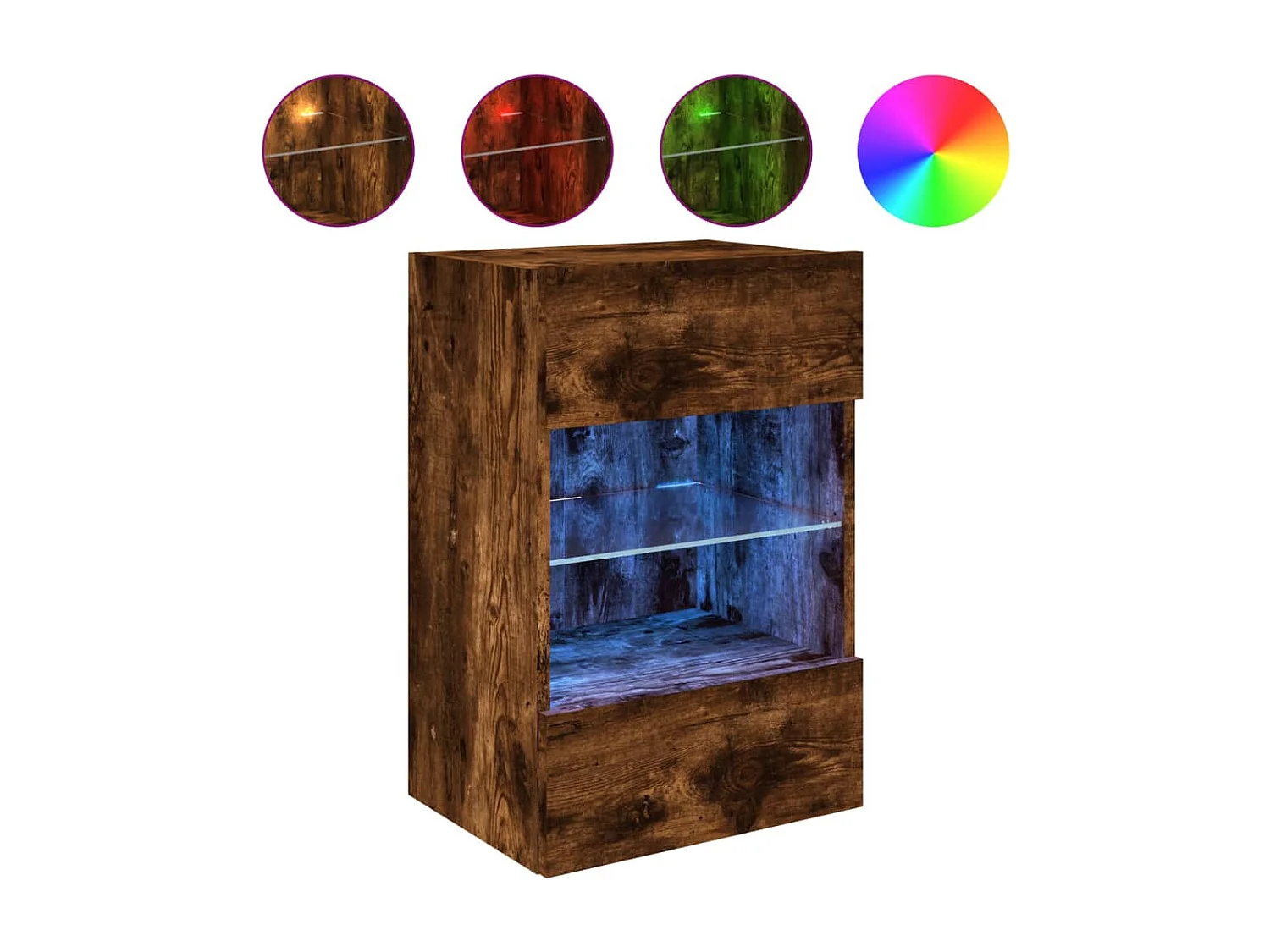 DuBois Tv-wandmeubel met LED-verlichting 40x30x60,5 cm gerookt eiken