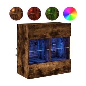 DuBois Tv-wandmeubel met LED-verlichting 58,5x30x60,5 cm gerookt eiken DuBois Tv-wandmeubel met LED-verlichting 58,5x30x60,5 cm gerookt eiken