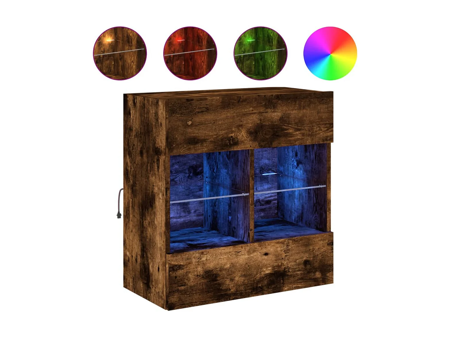 DuBois Tv-wandmeubel met LED-verlichting 58,5x30x60,5 cm gerookt eiken