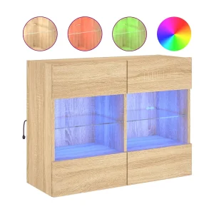 DuBois Tv-wandmeubel met LED-verlichting 78,5x30x60,5 cm sonoma eiken DuBois Tv-wandmeubel met LED-verlichting 78,5x30x60,5 cm sonoma eiken