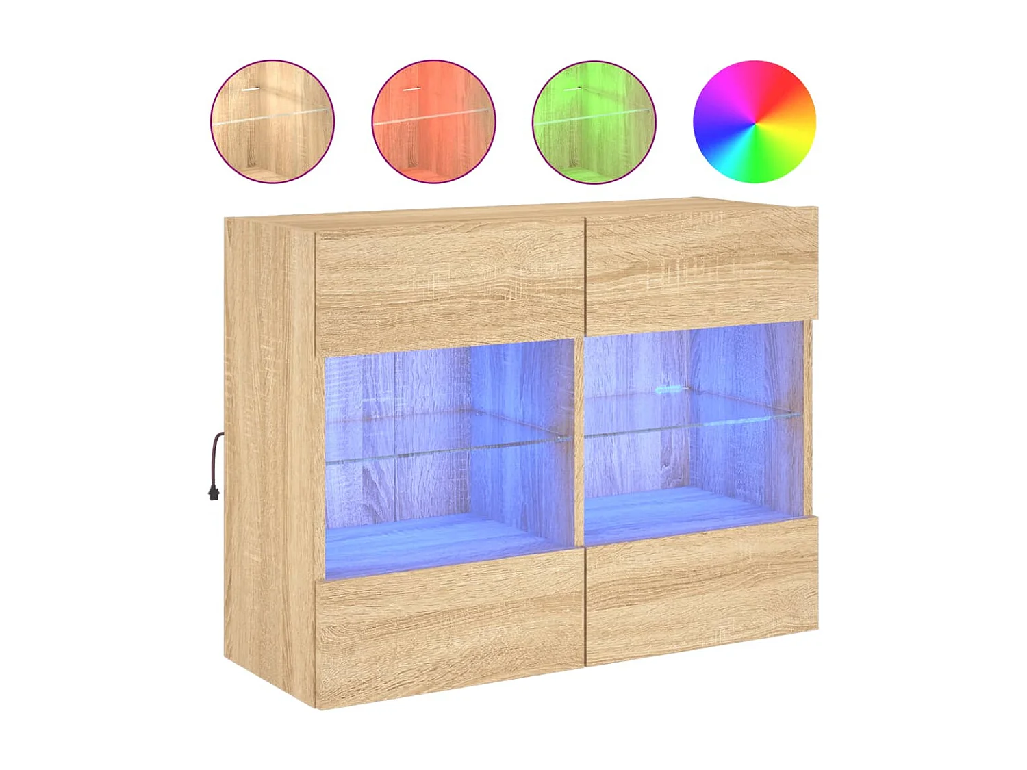DuBois Tv-wandmeubel met LED-verlichting 78,5x30x60,5 cm sonoma eiken