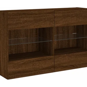 DuBois Tv-wandmeubel met LED 98,5x30x60,5 cm bruin eikenkleur DuBois Tv-wandmeubel met LED 98,5x30x60,5 cm bruin eikenkleur