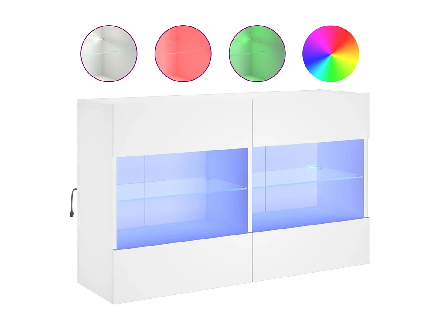 DuBois Tv-wandmeubel met LED-verlichting 98,5x30x60,5 cm wit