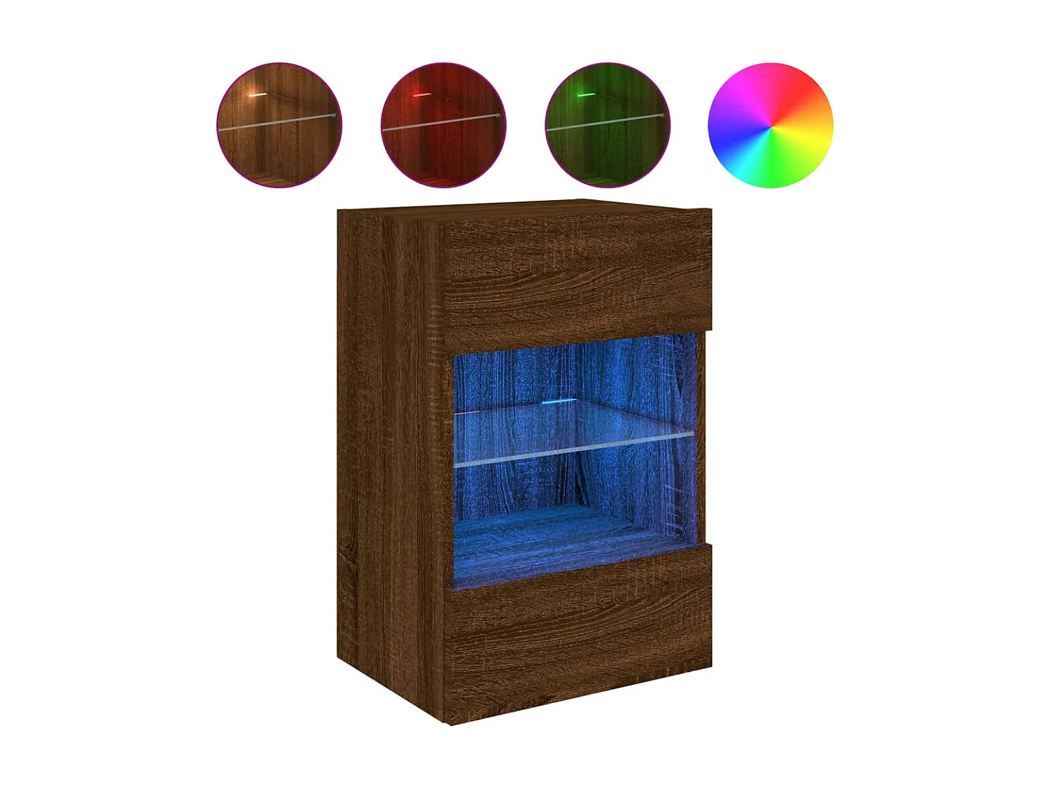 DuBois Tv-wandmeubel met LED-verlichting 40x30x60,5 cm bruineikenkleur