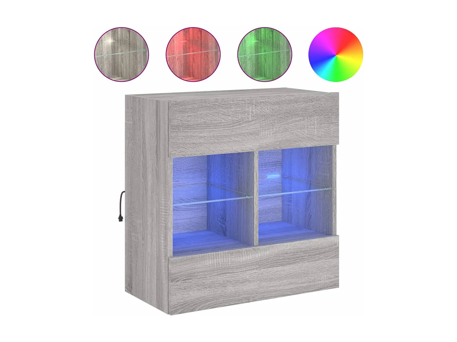 DuBois Tv-wandmeubel met LED-verlichting 58,5x30x60,5 cm grijs sonoma