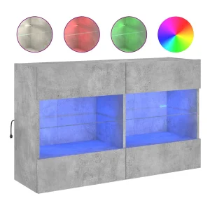 DuBois Tv-wandmeubel met LED-verlichting 98,5x30x60,5 cm betongrijs DuBois Tv-wandmeubel met LED-verlichting 98,5x30x60,5 cm betongrijs