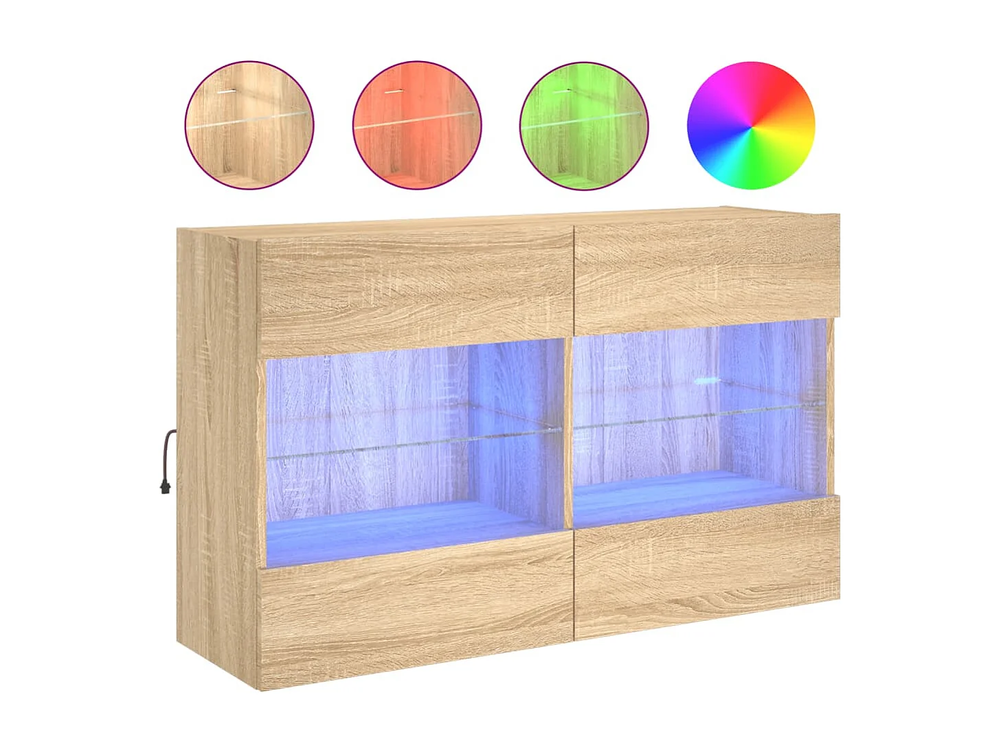 DuBois Tv-wandmeubel met LED-verlichting 98,5x30x60,5 cm sonoma eiken