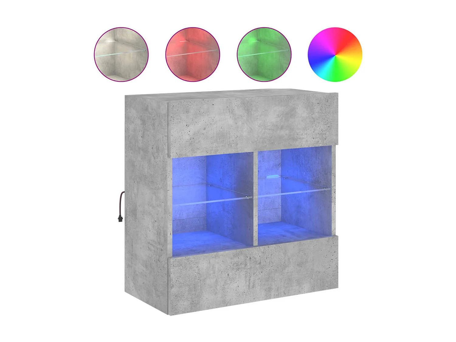 DuBois Tv-wandmeubel met LED-verlichting 58,5x30x60,5 cm betongrijs