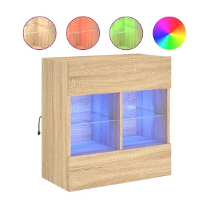DuBois Tv-wandmeubel met LED-verlichting 58,5x30x60,5 cm sonoma eiken DuBois Tv-wandmeubel met LED-verlichting 58,5x30x60,5 cm sonoma eiken