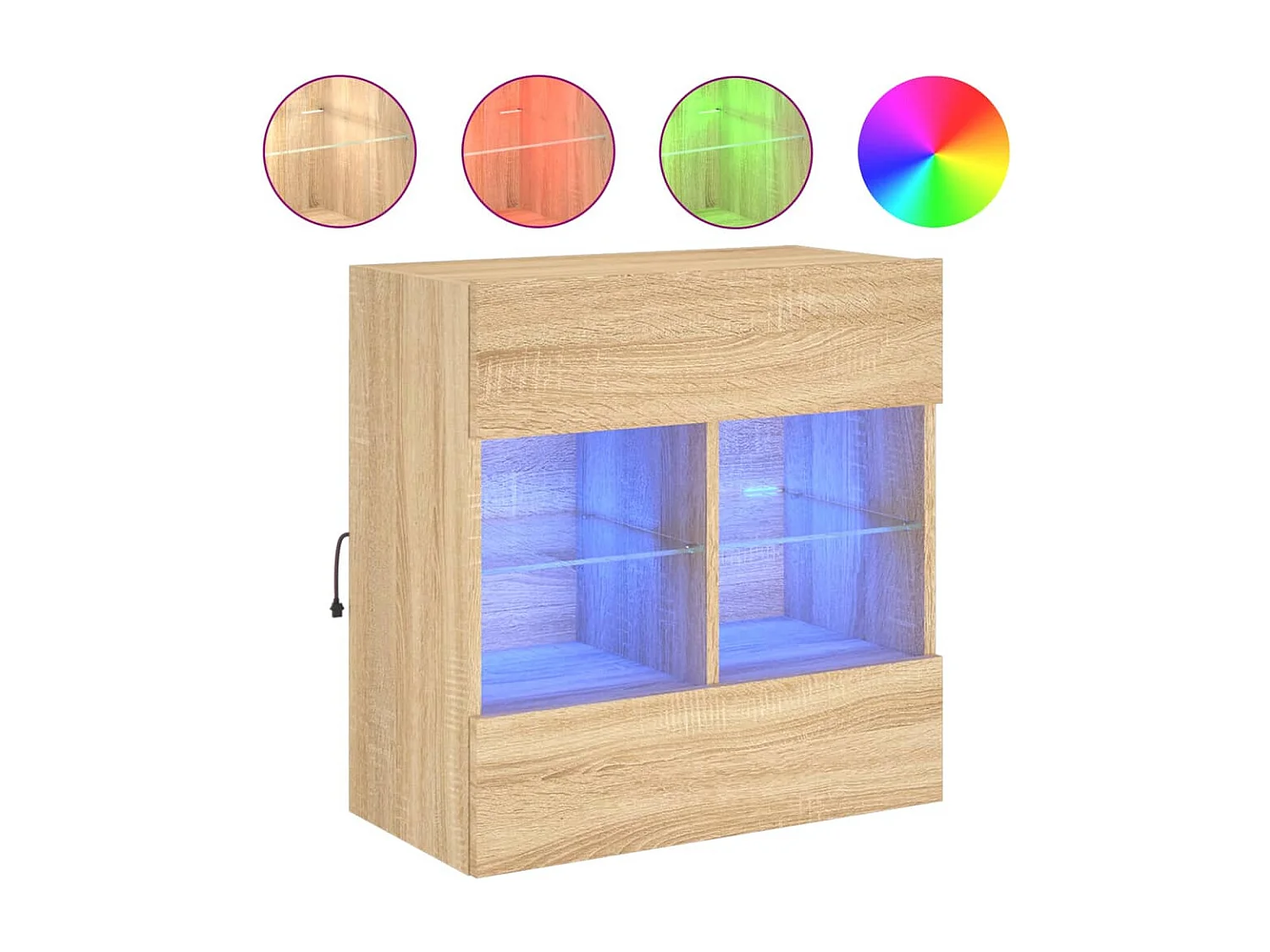 DuBois Tv-wandmeubel met LED-verlichting 58,5x30x60,5 cm sonoma eiken