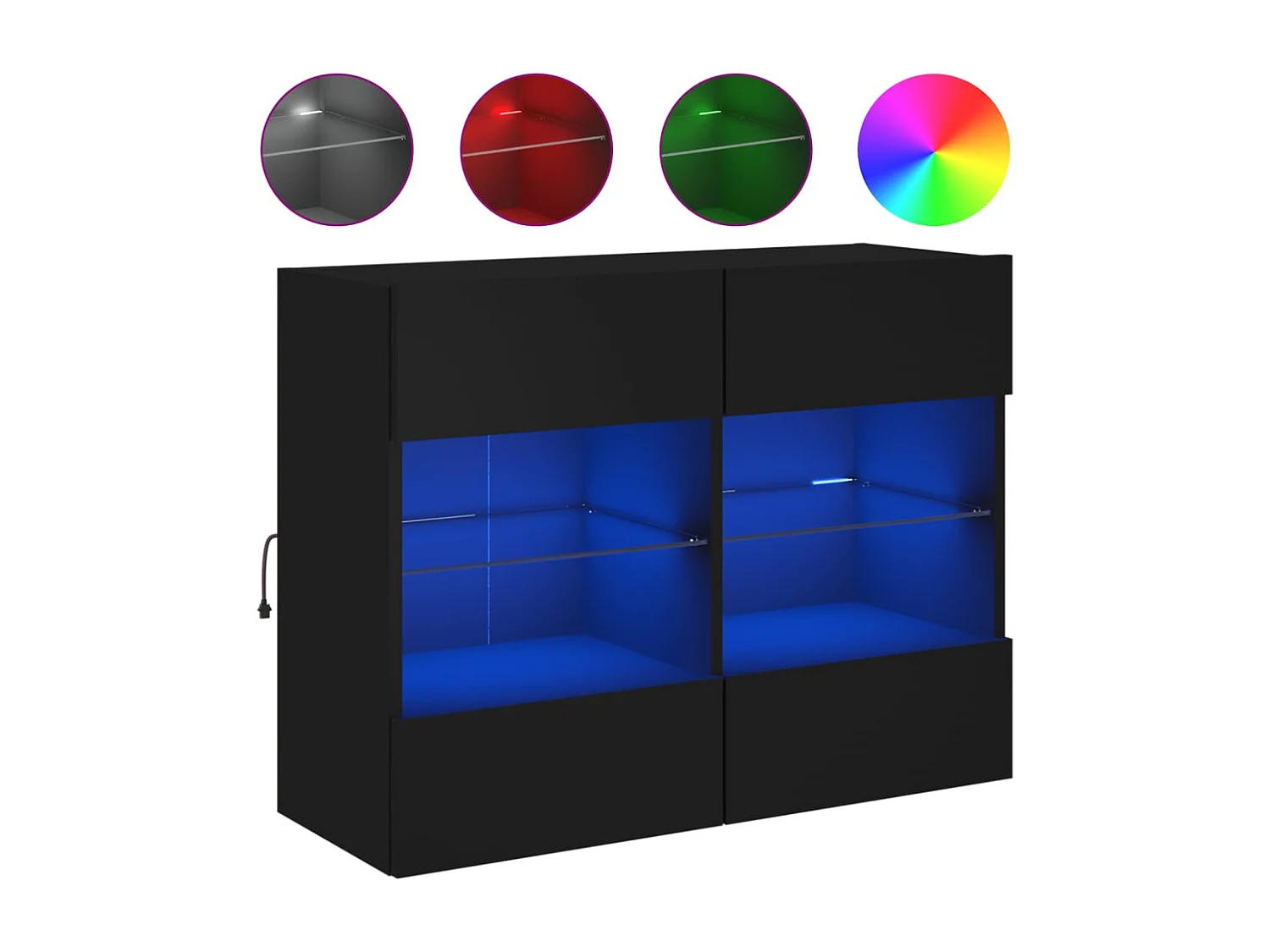 DuBois Tv-wandmeubel met LED-verlichting 78,5x30x60,5 cm zwart