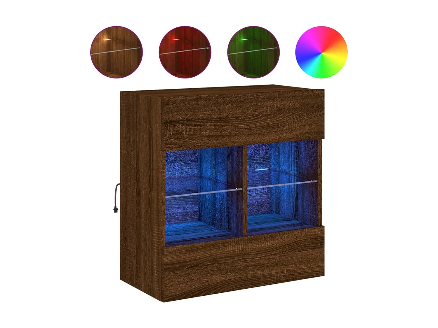 DuBois Tv-wandmeubel met LED 58,5x30x60,5 cm bruin eikenkleur