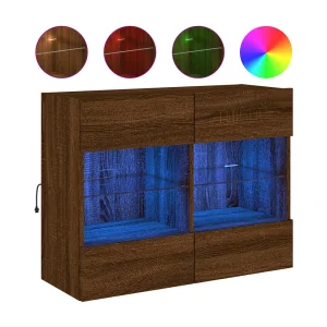 DuBois Tv-wandmeubel met LED 78,5x30x60,5 cm bruin eikenkleur DuBois Tv-wandmeubel met LED 78,5x30x60,5 cm bruin eikenkleur