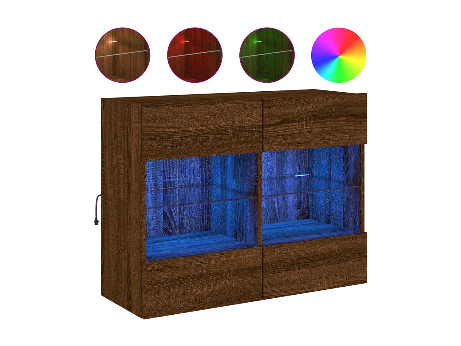 DuBois Tv-wandmeubel met LED 78,5x30x60,5 cm bruin eikenkleur