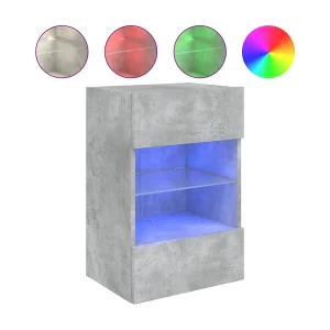 DuBois Tv-wandmeubel met LED-verlichting 40x30x60,5 cm betongrijs DuBois Tv-wandmeubel met LED-verlichting 40x30x60,5 cm betongrijs
