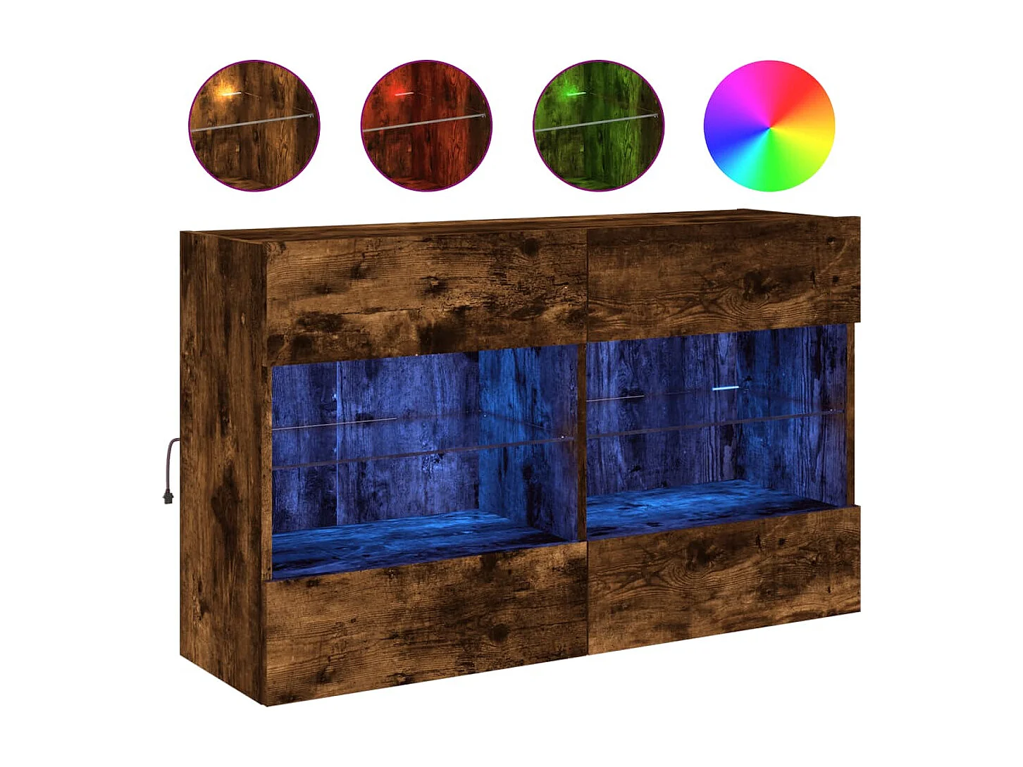 DuBois Tv-wandmeubel met LED-verlichting 98,5x30x60,5 cm gerookt eiken