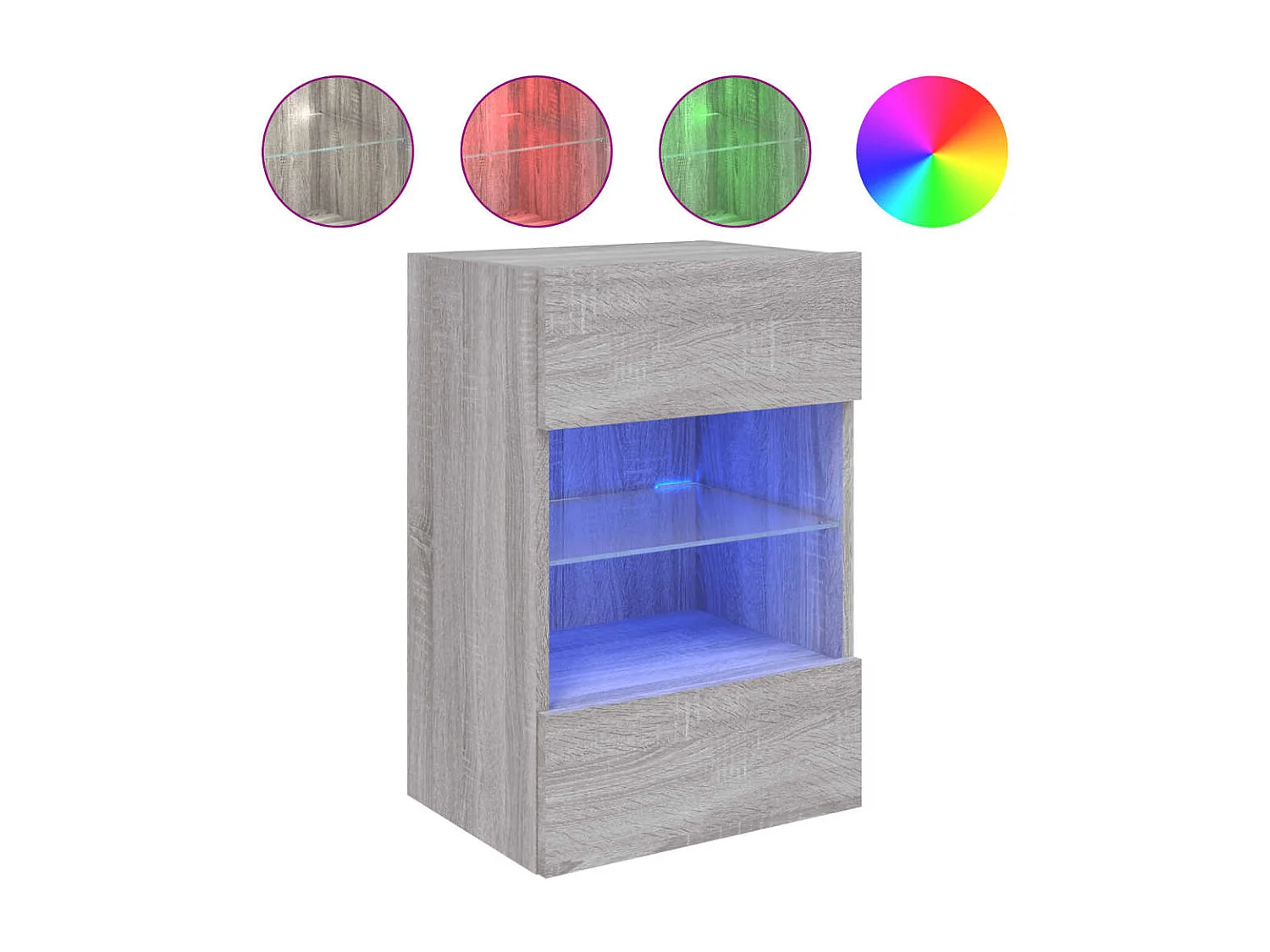 DuBois Tv-wandmeubel met LED-verlichting 40x30x60,5 cm grijs sonoma