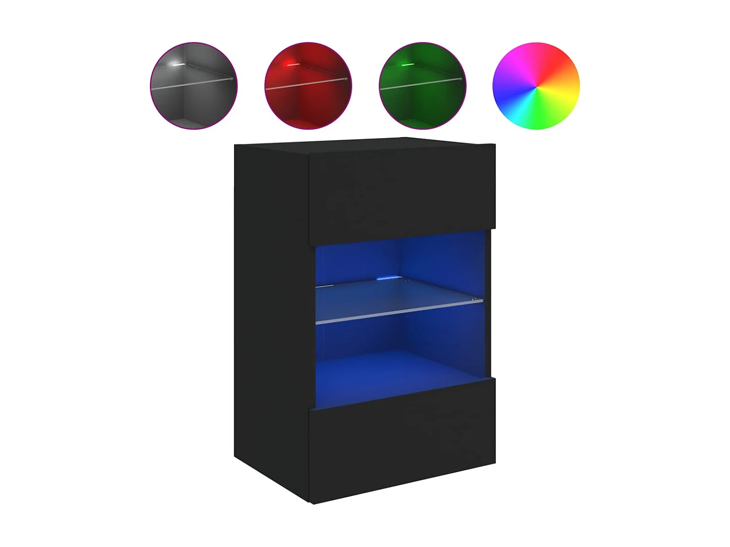 DuBois Tv-wandmeubel met LED-verlichting 40x30x60,5 cm zwart