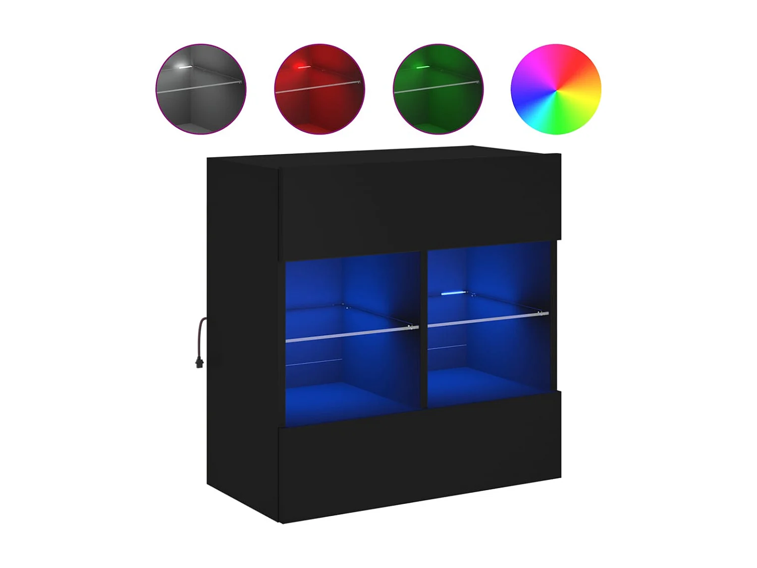 DuBois Tv-wandmeubel met LED-verlichting 58,5x30x60,5 cm zwart