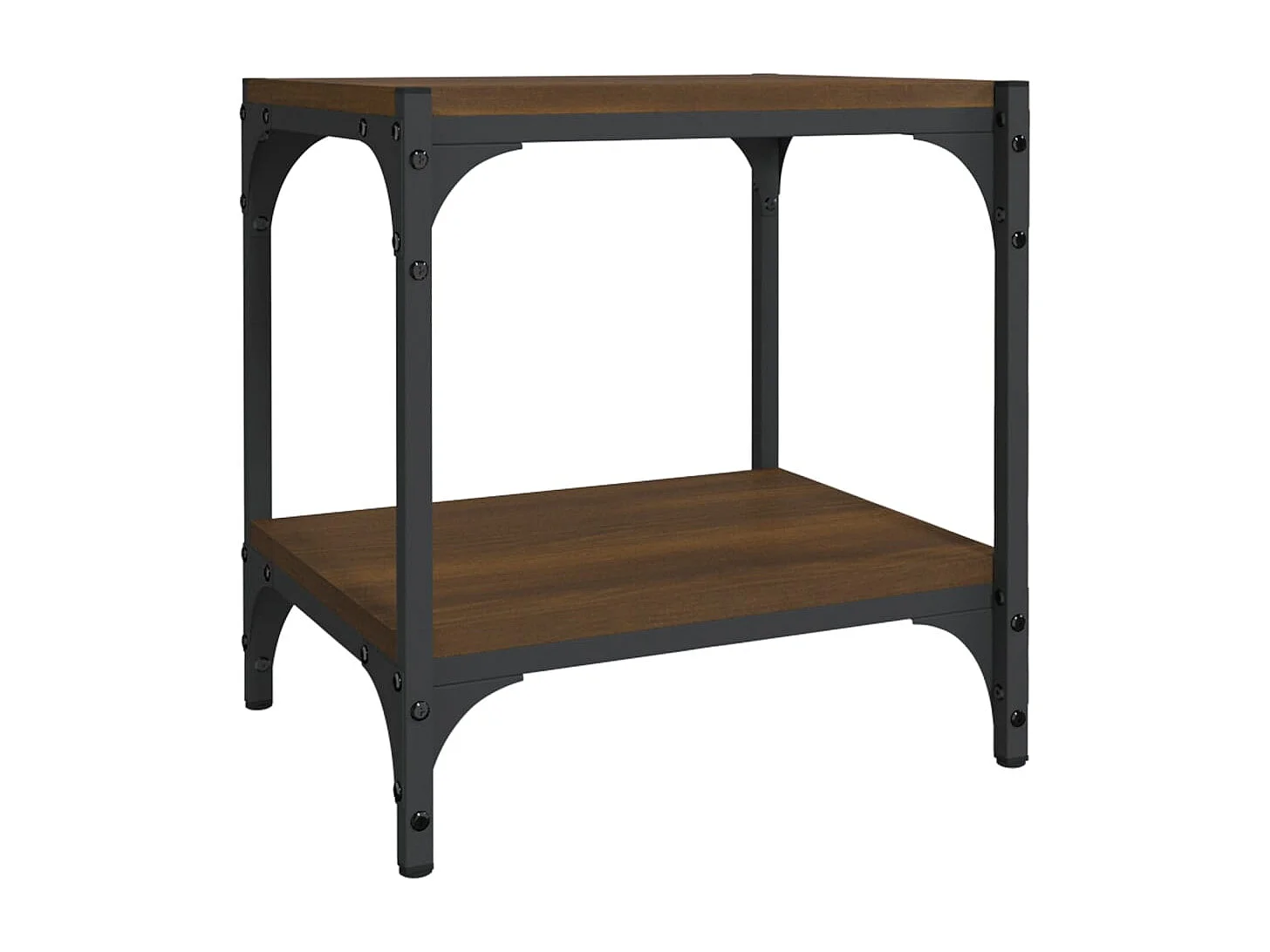 Foster City Tv-meubel 40x33x41 cm bewerkt hout en staal bruin eikenkleur